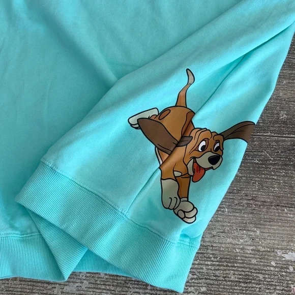 NWT Walt Disney World fox and the Hound graphic teal crewneck sweatshirt - Picture 7 of 8